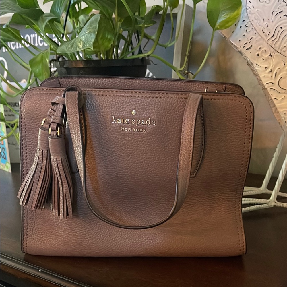 kate spade purple Satchel with Tassel Detail